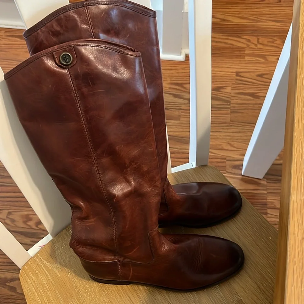 Frye Melissa tall boots Leather Knee-High Riding Boots in Brown size 9 NWOB